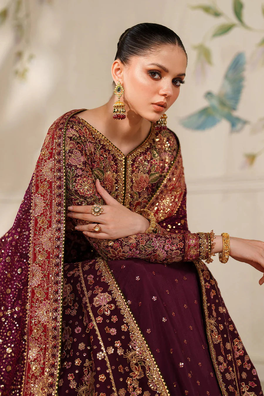 03-Piece Chiffon Suit With Embroidery - Ready To Wear