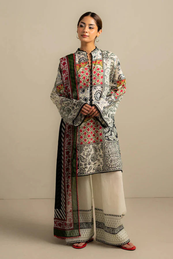 3 Piece Stitched Designer Suit - Ready To Wear