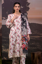 3 Piece Stitched Lawn Suit - Ready To Wear