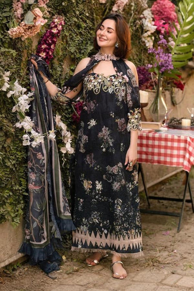 3 Piece Stitched Lawn Suit - Ready To Wear