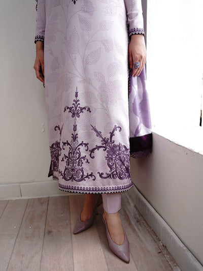 3 Piece Stitched Printed Lawn Suit - Ready To Wear