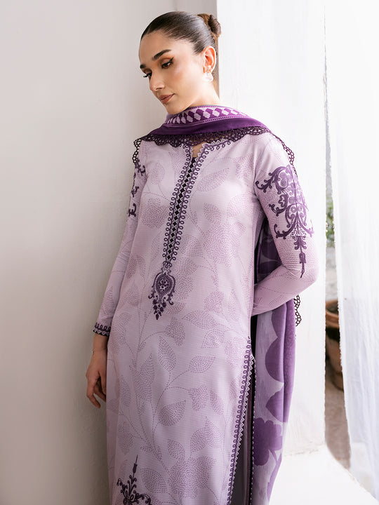 3 Piece Stitched Printed Lawn Suit - Ready To Wear
