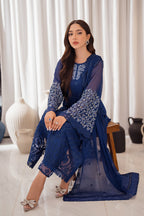 3 Piece Stitched Chiffon Suit - Ready To Wear