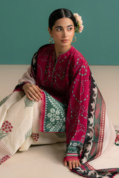 3 Piece Stitched Digital Printed Lawn Suit - Ready To Wear