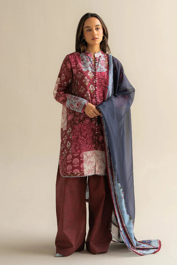 3 Piece Stitched Designer Dress - Ready To Wear