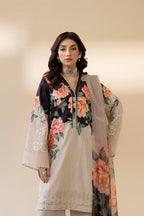 03-Piece Printed Lawn Suit With Chikankari Embroidery – Ready To Wear