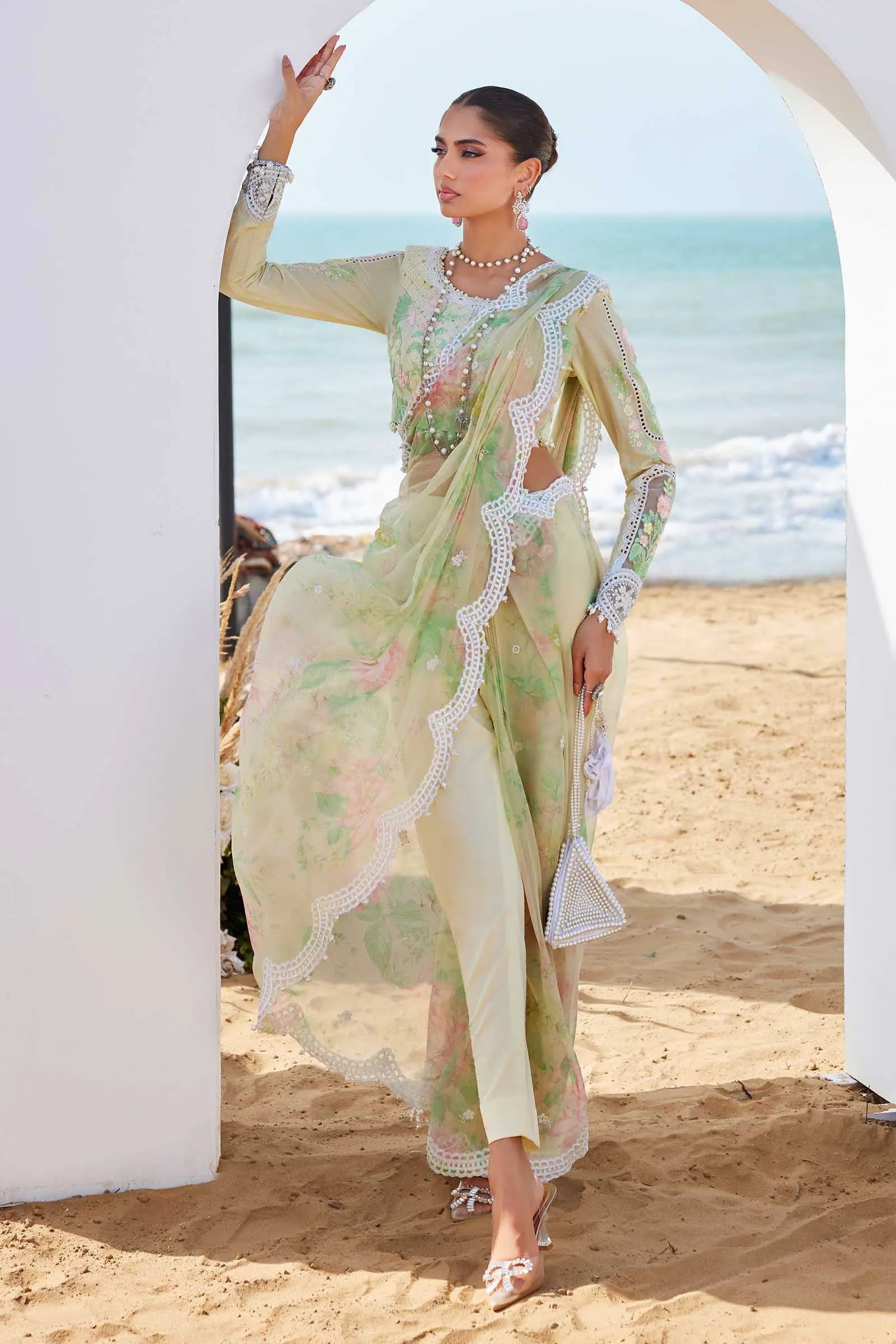 03-Piece Cotton Suit With Chikankari Embroidery - Ready To Wear