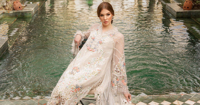 3 Piece Stitched Embroidered Organza Suit - Ready To Wear