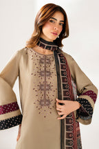 3 Piece Stitched Dhanak Suit - Ready To Wear