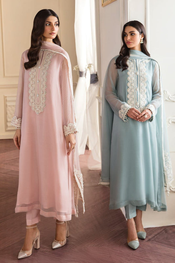 3 Piece Stitched Chiffon Suit - Ready To Wear