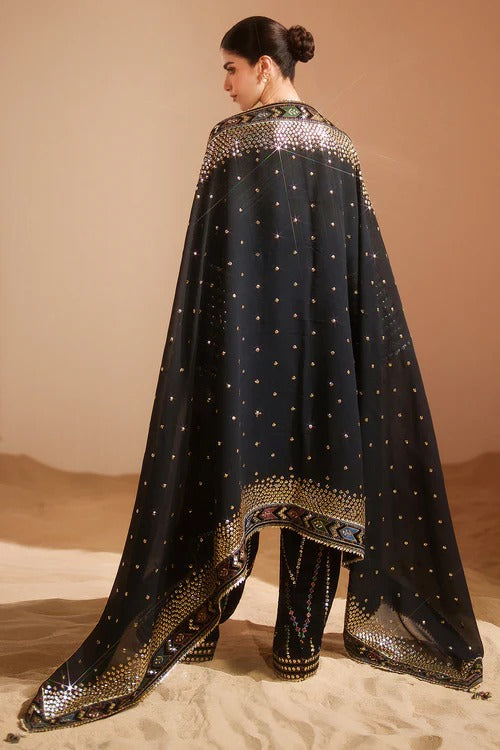 3 Piece Stitched Velvet Suit - Ready To Wear
