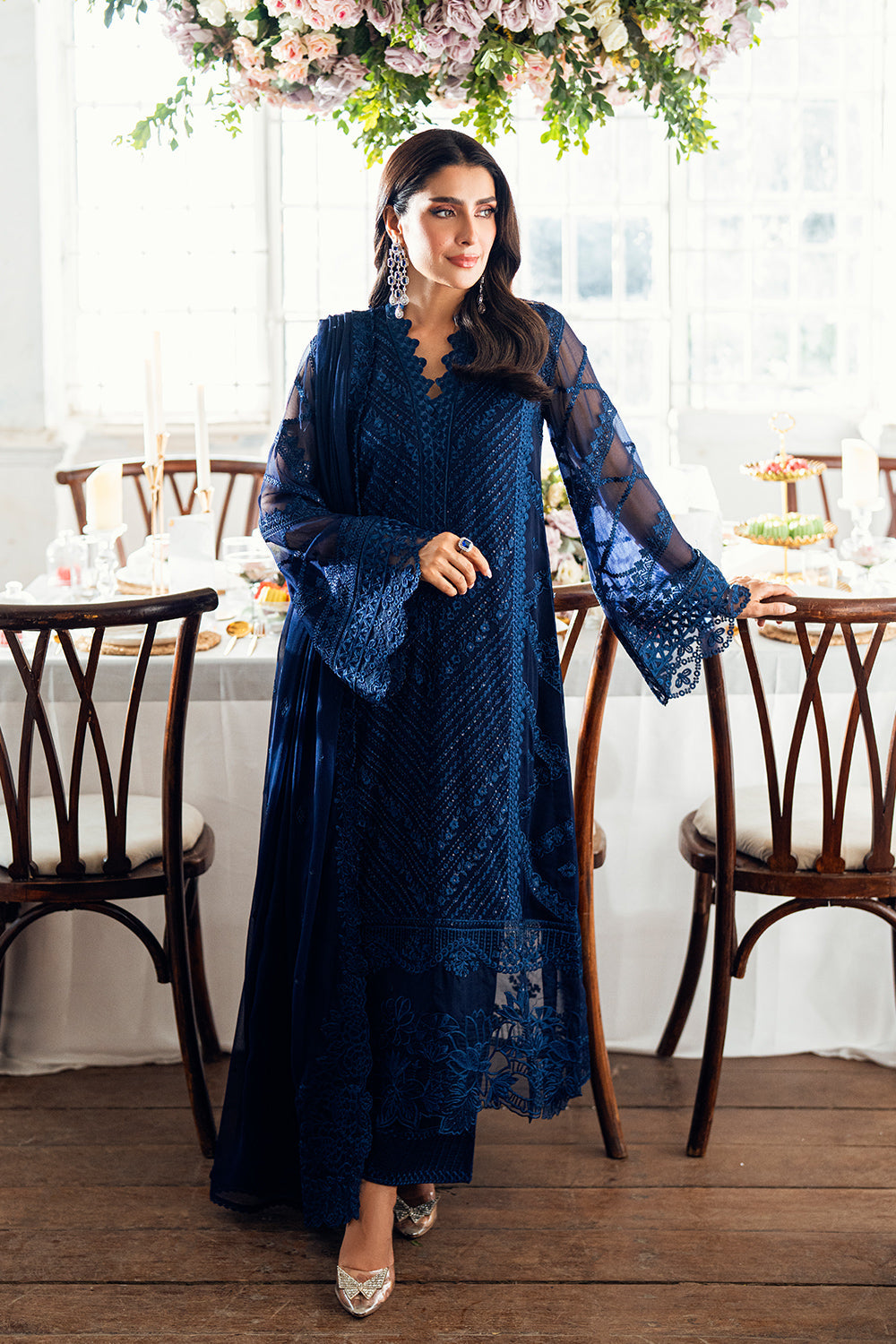 3 Piece Stitched Luxury Chiffon Dress - Ready To Wear