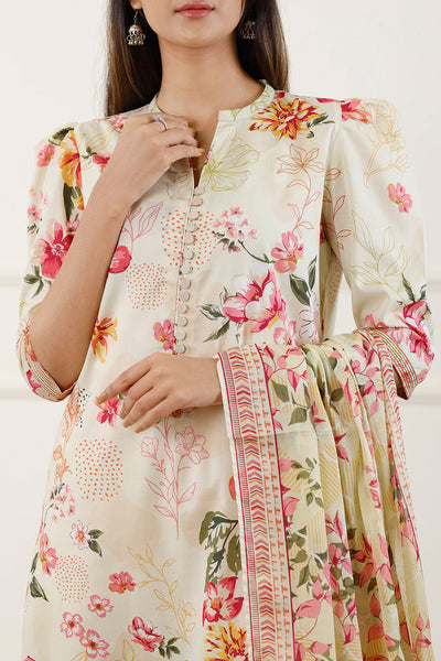 3 Piece Stitched Lawn Suit - Ready To Wear