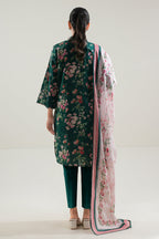 3 Piece Stitched Lawn Suit - Ready To Wear