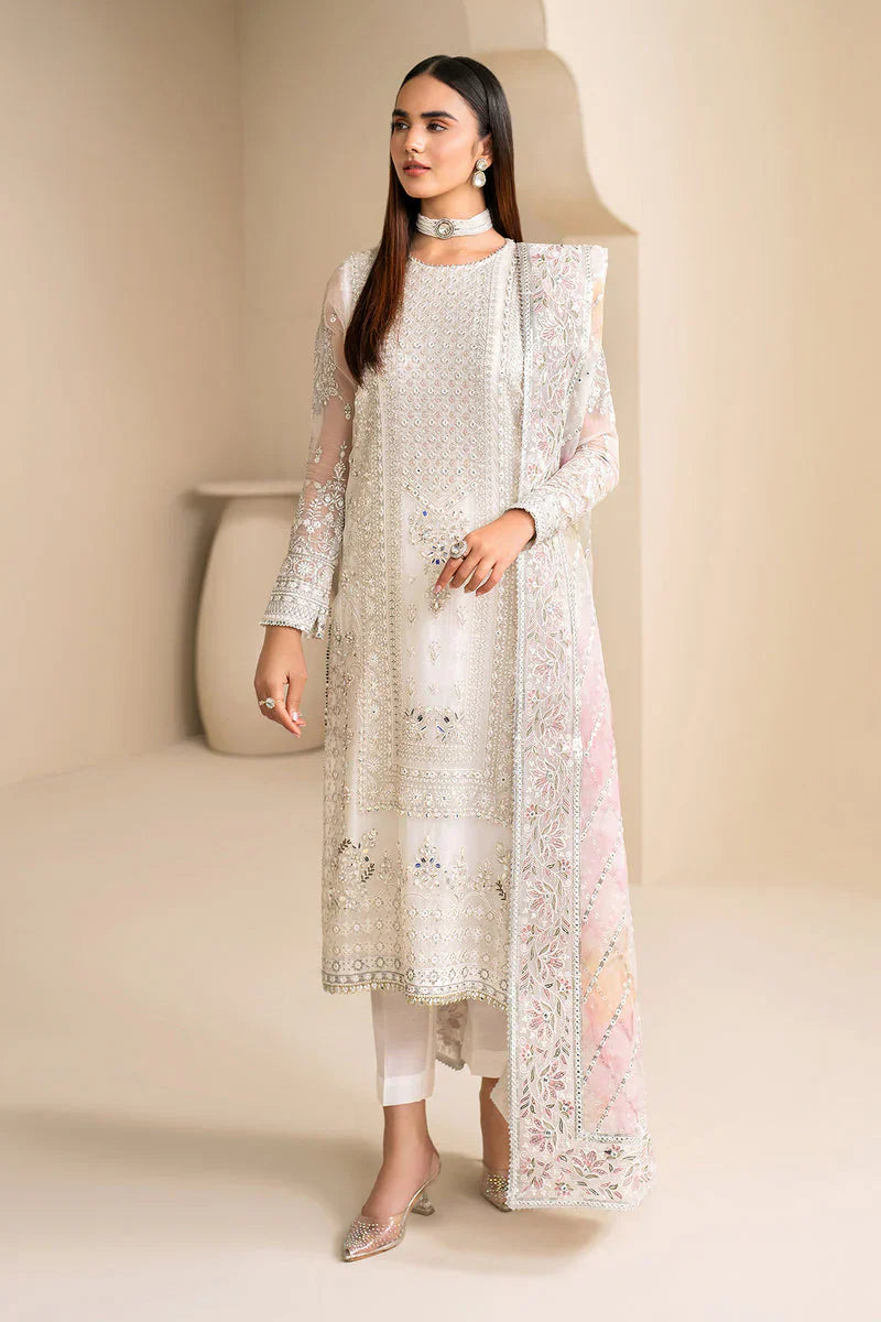 03-Piece Chiffon Suit With Embroidery - Ready To Wear