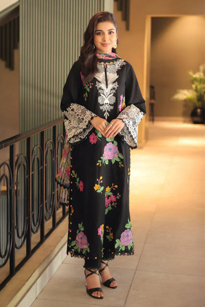 3 Piece Stitched Lawn Suit - Ready To Wear