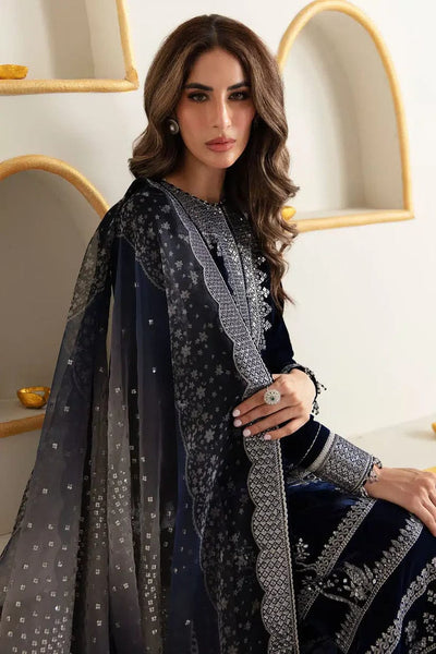 3 Piece Stitched Velvet Suit - Ready To Wear
