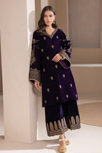 3 Piece Stitched Velvet Suit - Ready To Wear