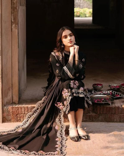 3 Piece Stitched Lawn Suit - Ready To Wear