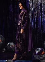 3 Piece Stitched Velvet Suit - Ready To Wear