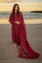 03-Piece Chikankari Suit With Embroidery - Ready To Wear