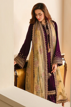 3 Piece Stitched Luxury Velvet Suit - Ready To Wear