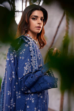3 Piece Stitched Luxury Lawn Embroidery Suit - Ready To Wear
